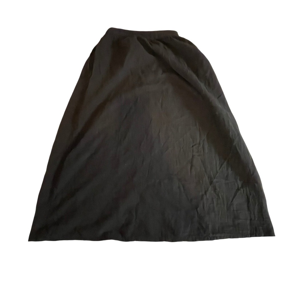 Kiabi Black Cotton Gauze Maxi Skirt Elastic Waist Pockets Small